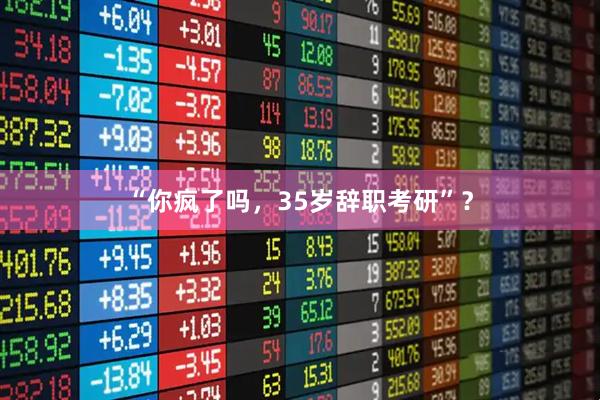 “你疯了吗，35岁辞职考研”？